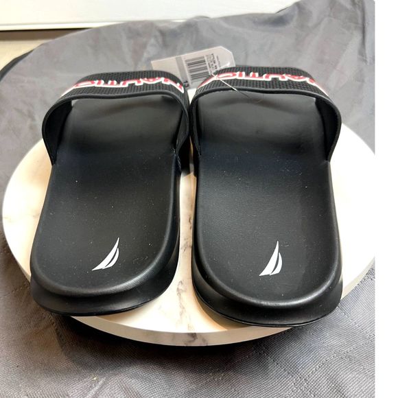 Nautica Men\'s Lando Shower Pool Sandals Open Toe Soft Slide Black SZ 13:NWT main image 7